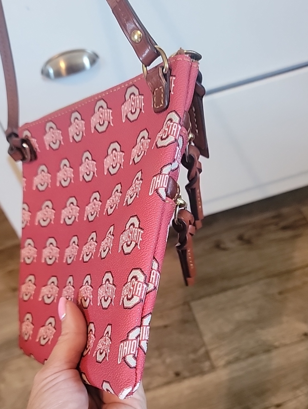 Dooney & Bourke Pink Ohio State University Triple Zip Crossbody - Picture 7 of 15